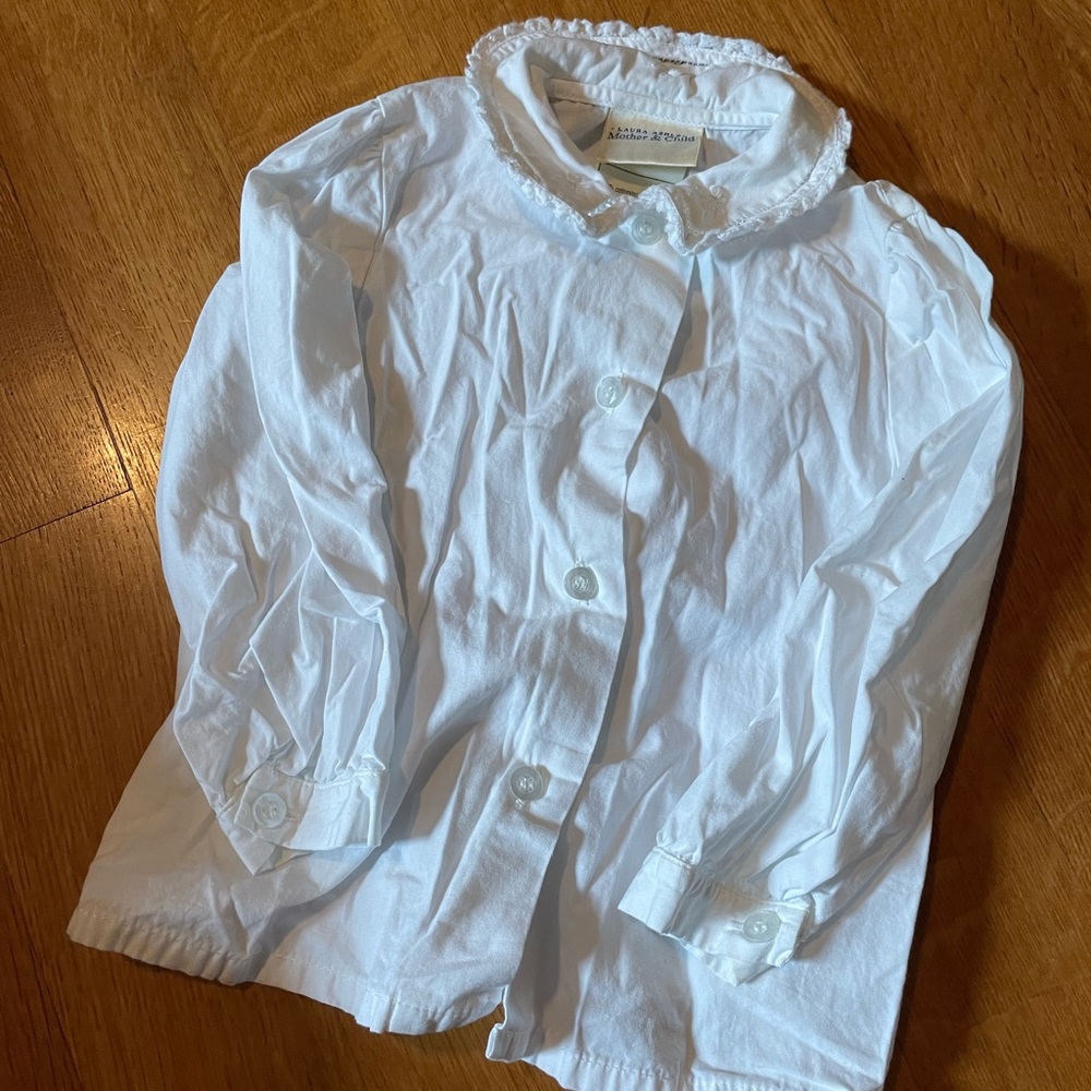 White Button Down Toddler Shirt